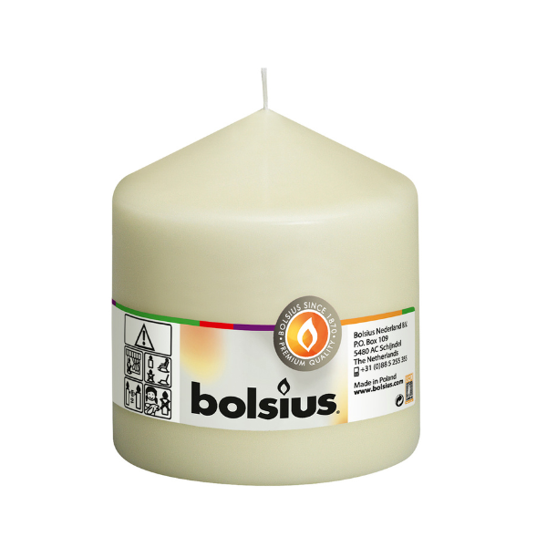 Bolsius - Euro Classic Pillar Candle 100 x 98mm - White or Ivory - Image 2