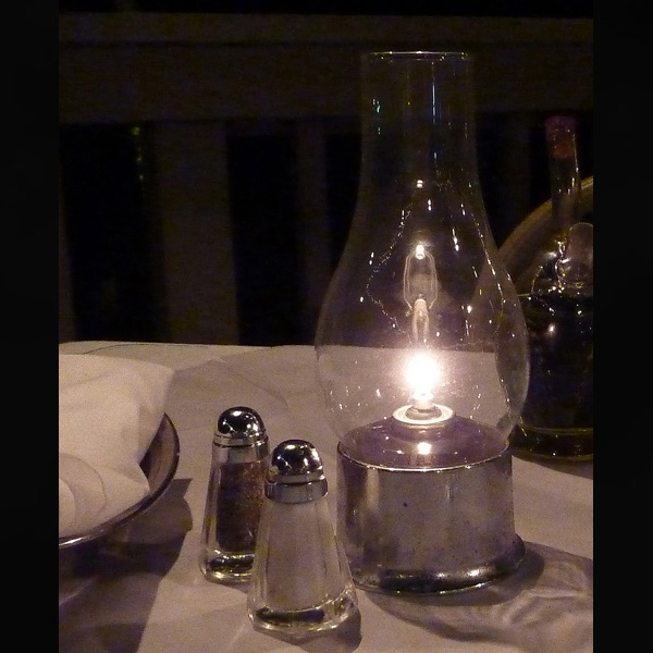 Traditional Oil Lamp with Silver Metal Base