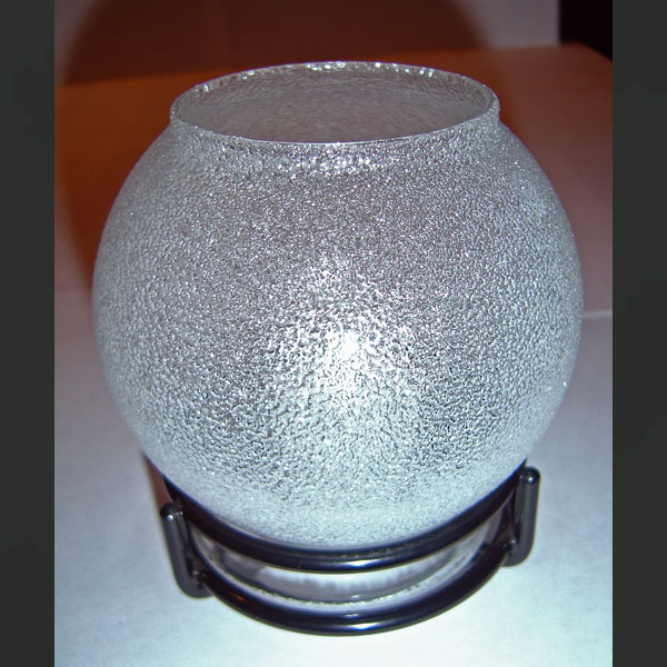 Globe 'Clear Ice' with Black Ring Base