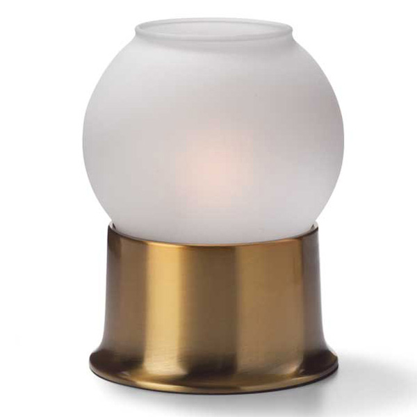 Globe 'Satin Crystal' with Brass Metal Base