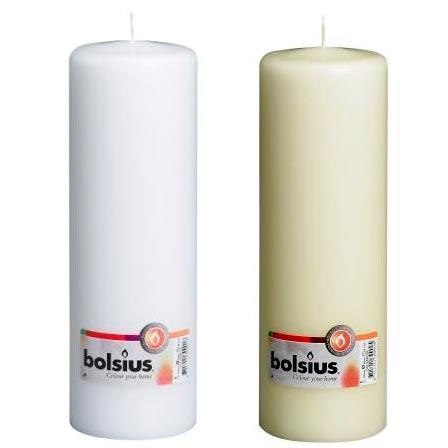 Bolsius - Euro Classic Pillar Candle 250 x 78mm - White or Ivory