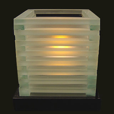 Louvre Mini 10cm Glass Candle Lamp - Frosted