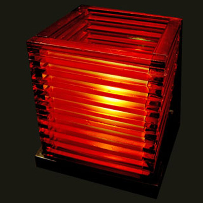 Louvre 12.3cm Glass Candle Lamp - Ruby