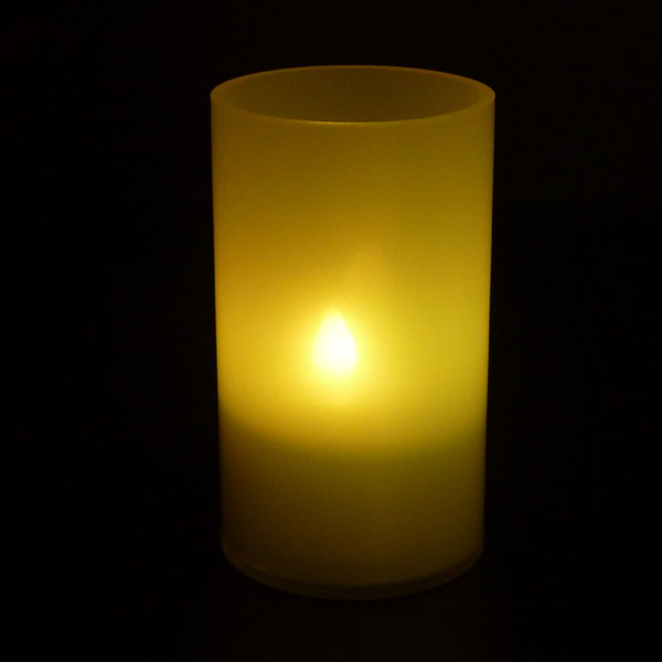 Robust Acrylic Opaque Mini Candle Lamp 10cm featuring Amber LED (LED Candle Not Included)