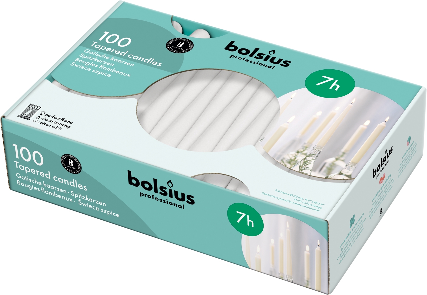 Bolsius - Classic Taper Candles - Box 100