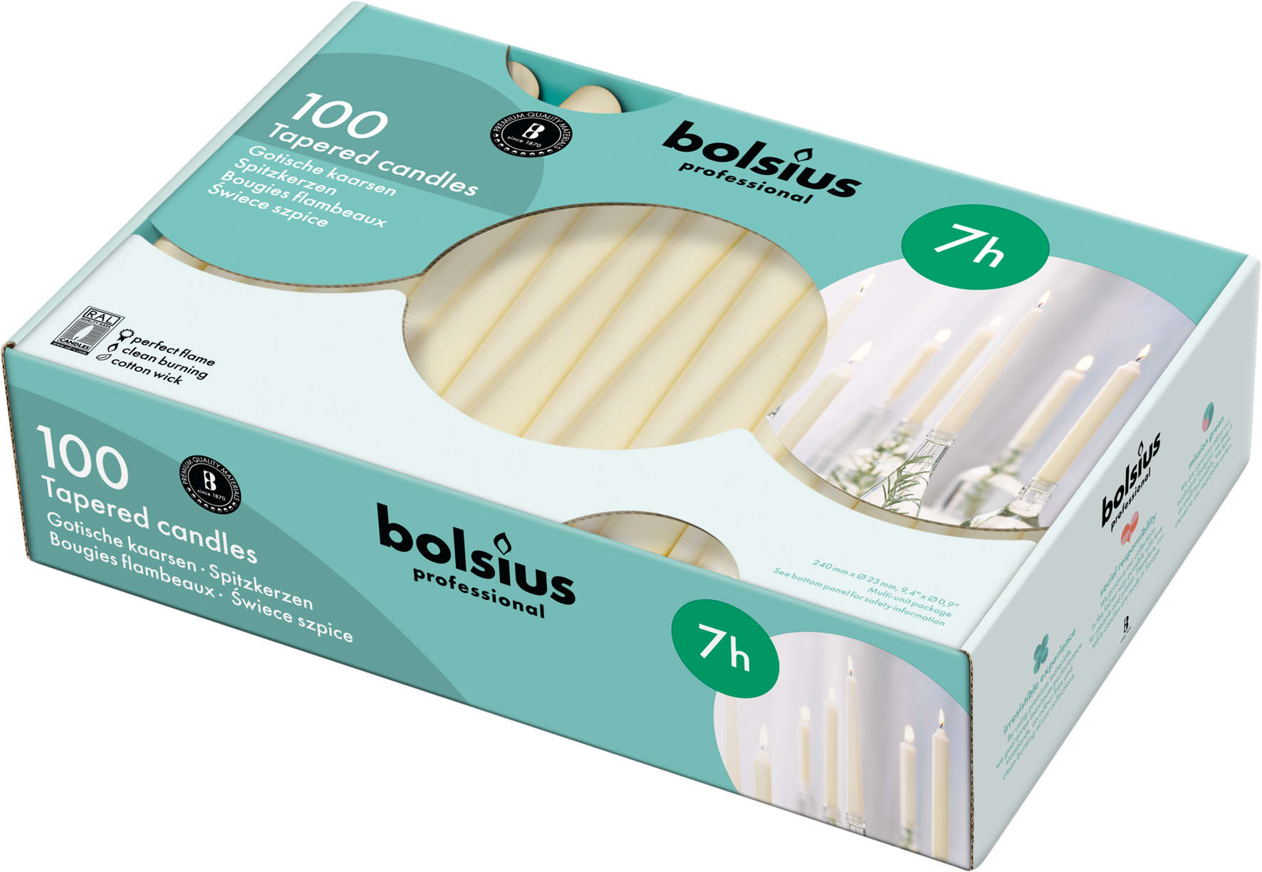 Bolsius - Classic Taper Candles - Pack 100 - Image 3