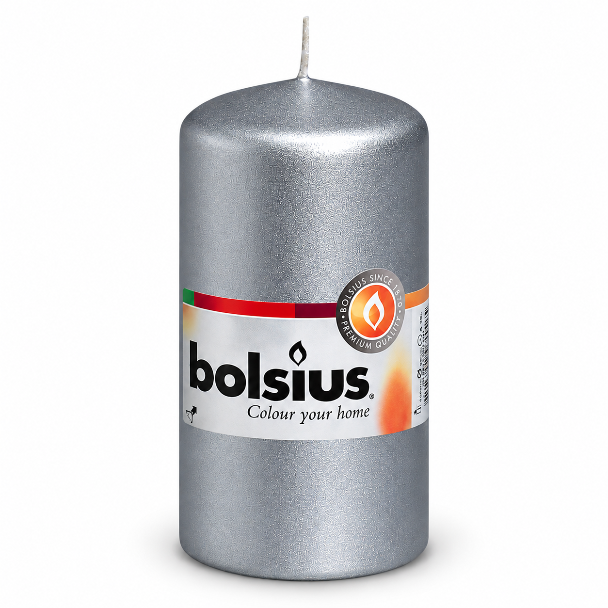 Bolsius Euro Classic Pillar Candle - 120 x 58mm - Gold, Silver - Image 3